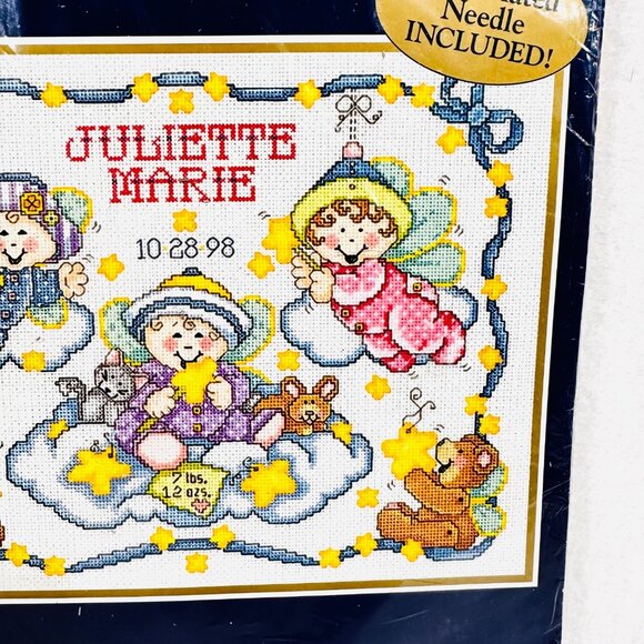 Bucilla Baby Counted Cross Stitch Birth Record Kit - New/Sealed (1998) - Picture 5 of 7
